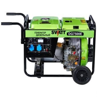 Генератор дизельный SWATT DG7500E с моточасами (5.5/6.0 кВт, 220В, бак 5.5 л, статор медь)